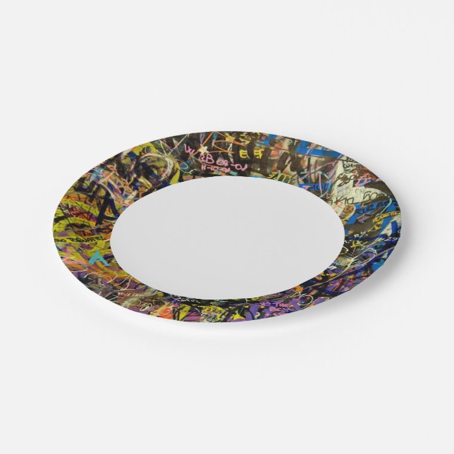 Graffiti Background Paper Plate (Angled)