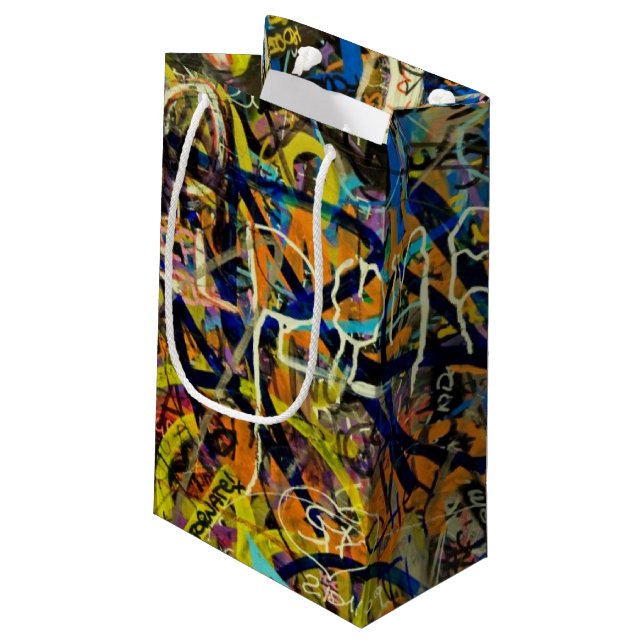 Graffiti Background Small Gift Bag (Back Angled)