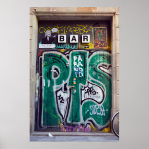 Graffiti Bar door Poster