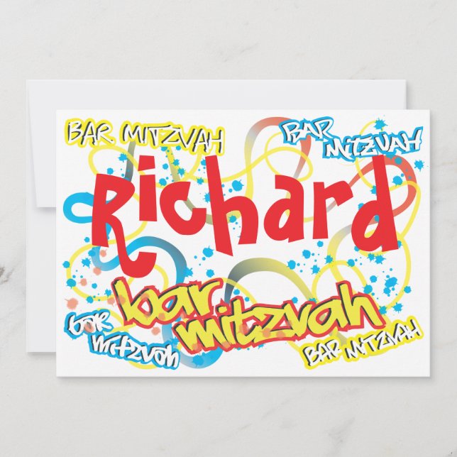 Graffiti Bar Mitzvah Invitation (Front)