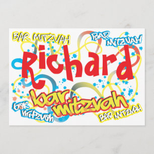 Graffiti Bar Mitzvah Invitation