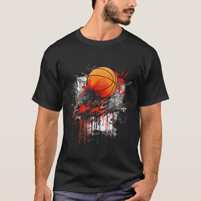 Graffiti Basketball Graphic Street Art Wall Art Je T-Shirt (Front)
