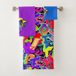 Graffiti Bath Towel Set