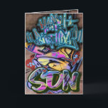 Graffiti birthday card son<br><div class="desc">Birthday card for son with a graffiti design</div>
