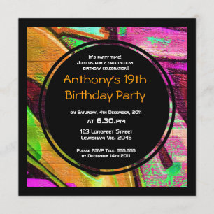 Graffiti Birthday Invitation