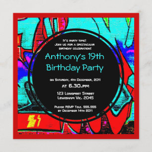 Graffiti Birthday Invitation