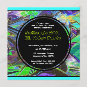 Graffiti Birthday Invitation