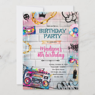 Graffiti Birthday Invitation