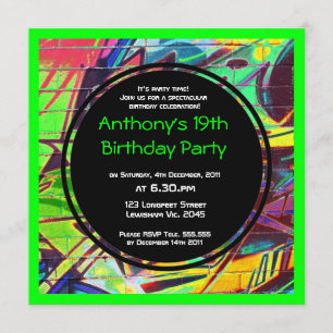 Graffiti Birthday Invitation