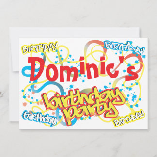 Graffiti Birthday Party Invitation