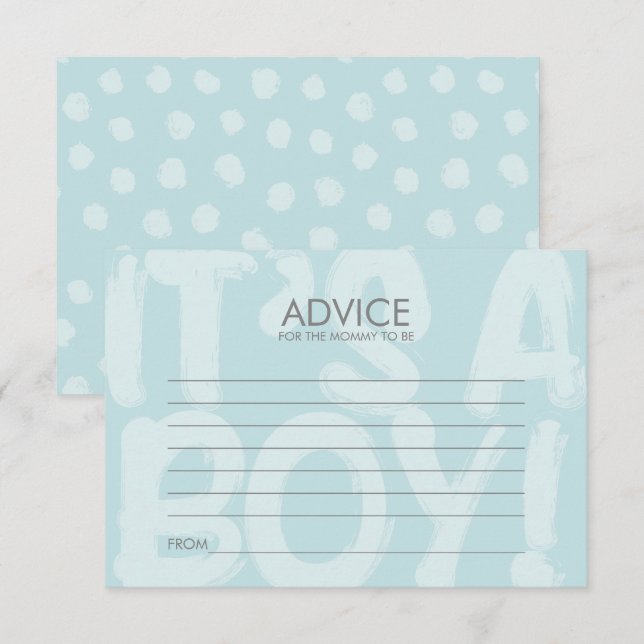Graffiti Blue Baby Shower Advice Card For Mum (Front/Back)