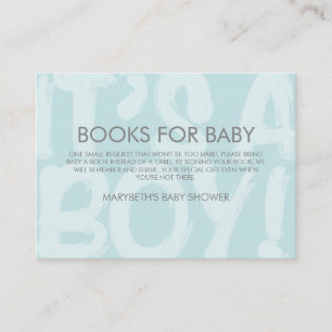 Graffiti Blue Baby Shower Bring A Book Request Enclosure Card