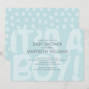 Graffiti Blue Baby Shower Invitation