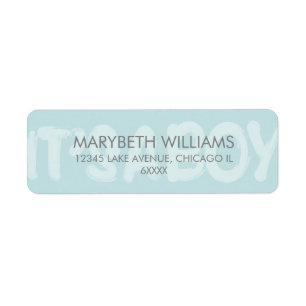 Graffiti Blue Its A Boy Baby Shower Address Label