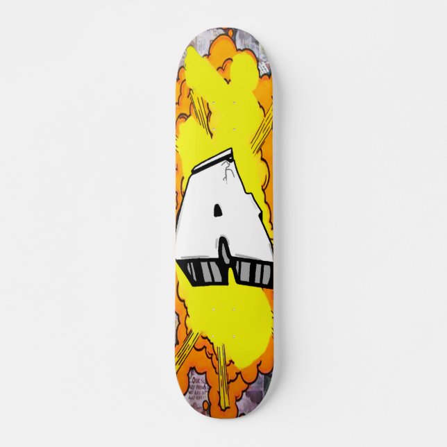 GRAFFITI BOMBING SKATEBOARD CUSTOM ABC INITIALS (Front)