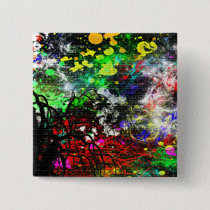 Graffiti Brick Wall 15 Cm Square Badge