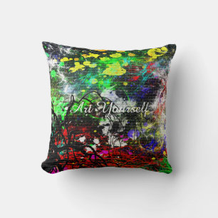 Graffiti Brick Wall Cushion