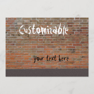 Graffiti Brick Wall Customisable Invitation