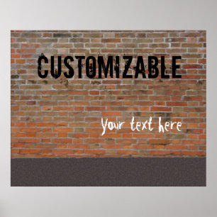 Graffiti Brick Wall Customisable Poster