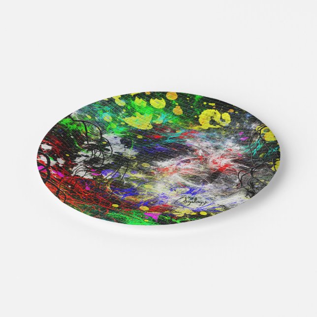 Graffiti Brick Wall Paper Plate (Angled)