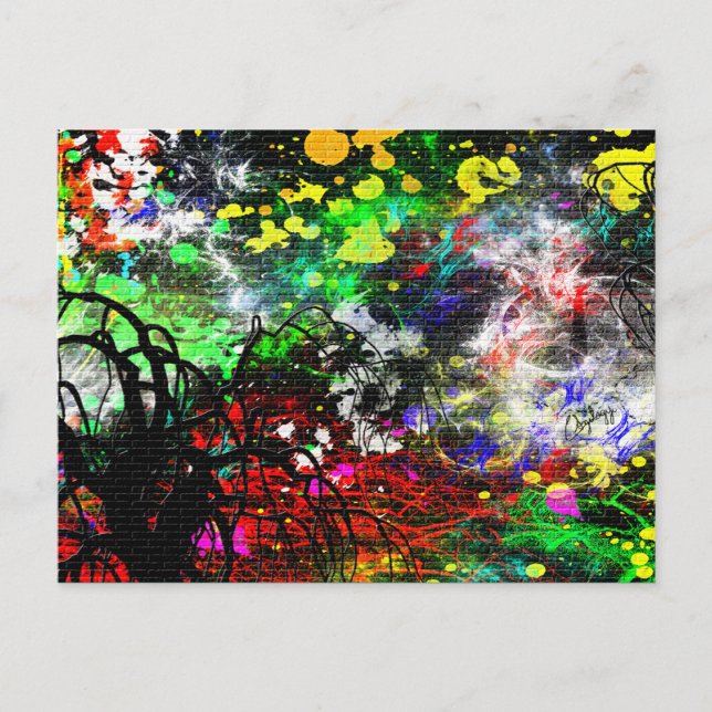 Graffiti Brick Wall Postcard (Front)