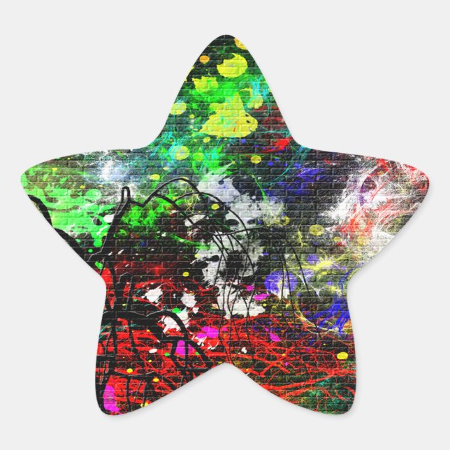 Graffiti Brick Wall Star Sticker (Front)