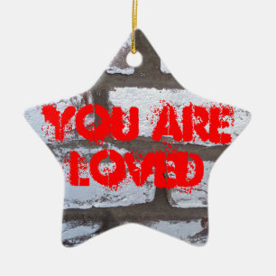 Graffiti Bricks Ceramic Tree Decoration