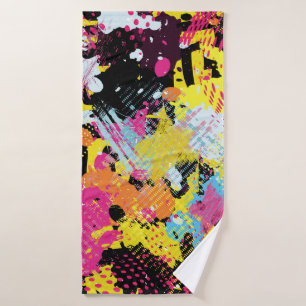 Graffiti bright psychedelic seamless pattern illus bath towel