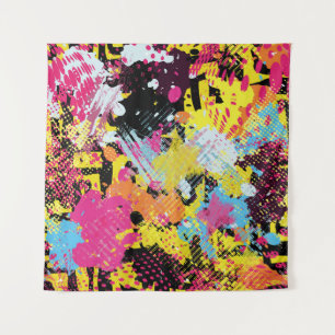 Graffiti bright psychedelic seamless pattern illus tapestry