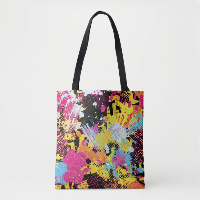 Graffiti bright psychedelic seamless pattern illus tote bag (Front)