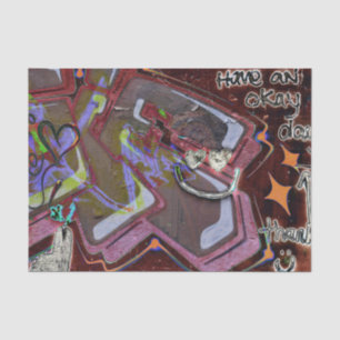 Graffiti Brown Pink Urban Grunge Street Wall Art Tissue Paper