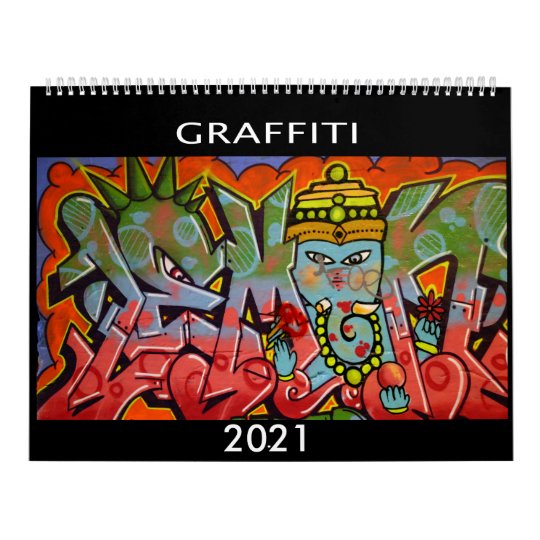 Graffiti calendar 2021 Zazzle.co.uk