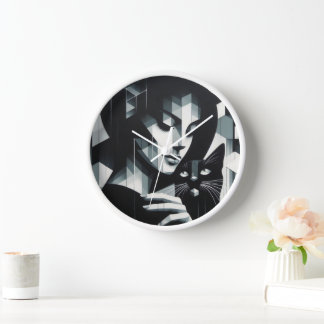 Graffiti Cat Lady Clock