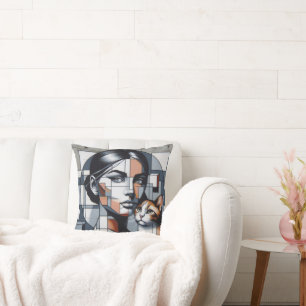 Graffiti Cat Lady Cushion