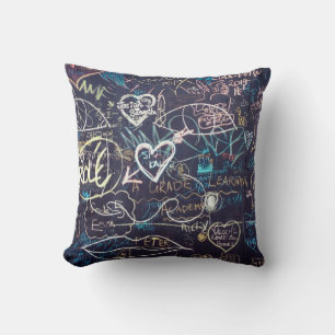Graffiti chalkboard blackboard love cushion