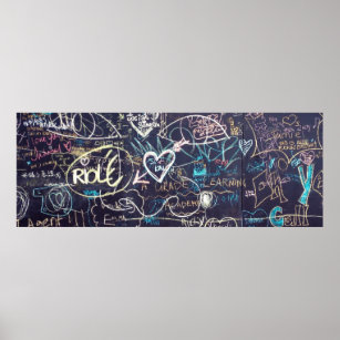 Graffiti chalkboard blackboard love poster