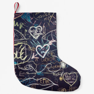 Graffiti chalkboard blackboard love small christmas stocking
