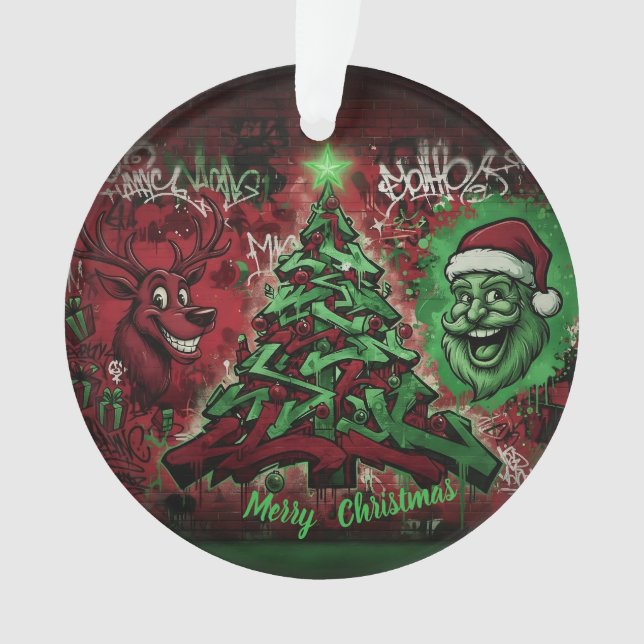 Graffiti Christmas Acrylic Ornament (Front)