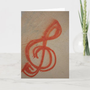 "Graffiti Clef Note" Birthday Card