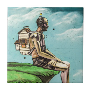 Graffiti cliff edge tile