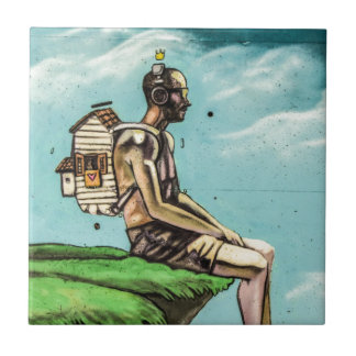 Graffiti cliff edge tile