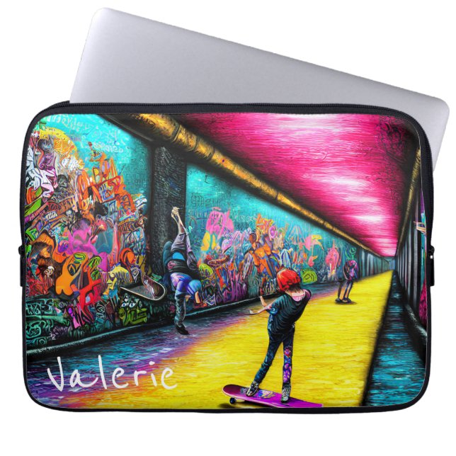 Graffiti Coming to Live Laptop Sleeve (Front)