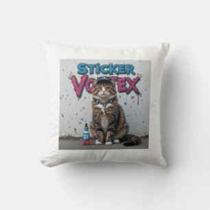 Graffiti Cool Cat Urban Street Style Cat Art Cushion