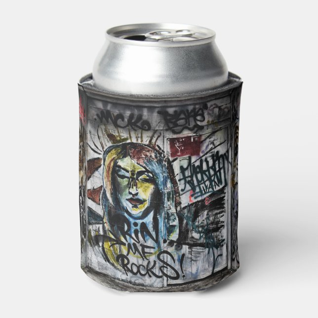 Graffiti Cool Modern Urban Street Art Can Cooler (Can Front)