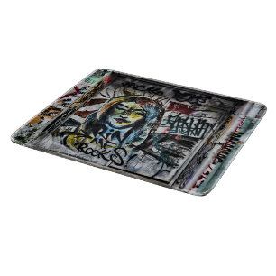 Graffiti Cool Modern Urban Street Art Cutting Board