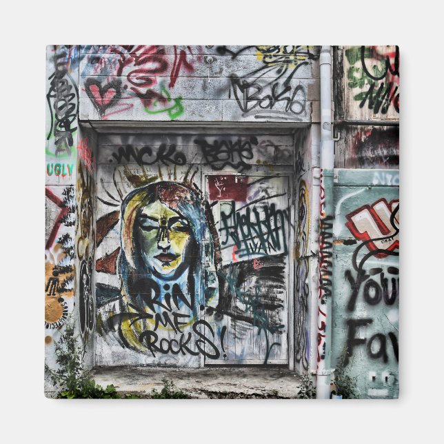 Graffiti Cool Modern Urban Street Art Magnet (Front)