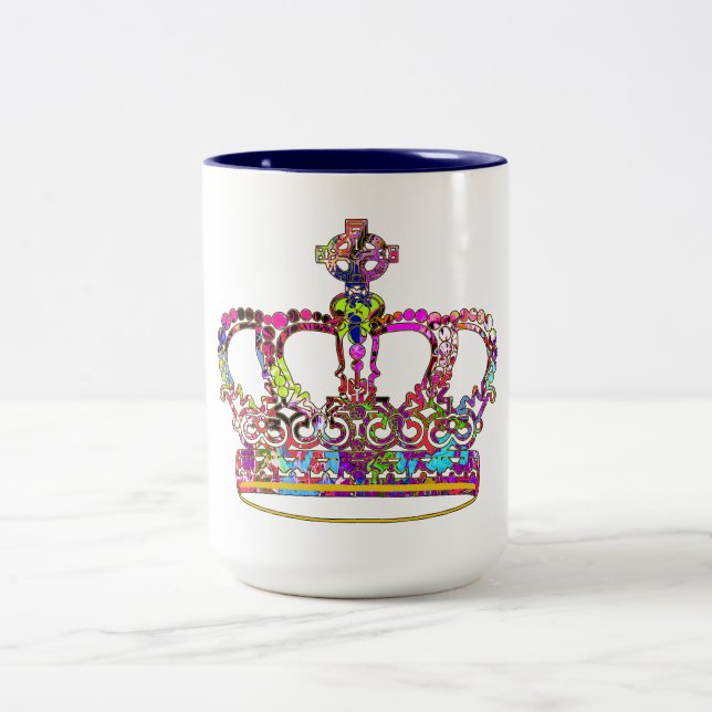 Graffiti crown Two-Tone coffee mug (Center)