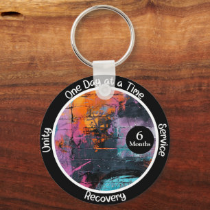 Graffiti Custom Recovery Milestone Gift  Key Ring