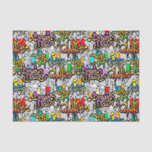 Graffiti Dance Hip Hop Pattern Urban Tissue Paper