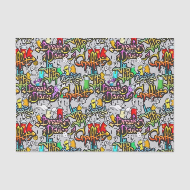 Graffiti Dance  Hip Hop Pattern  Urban Tissue Paper (Front)